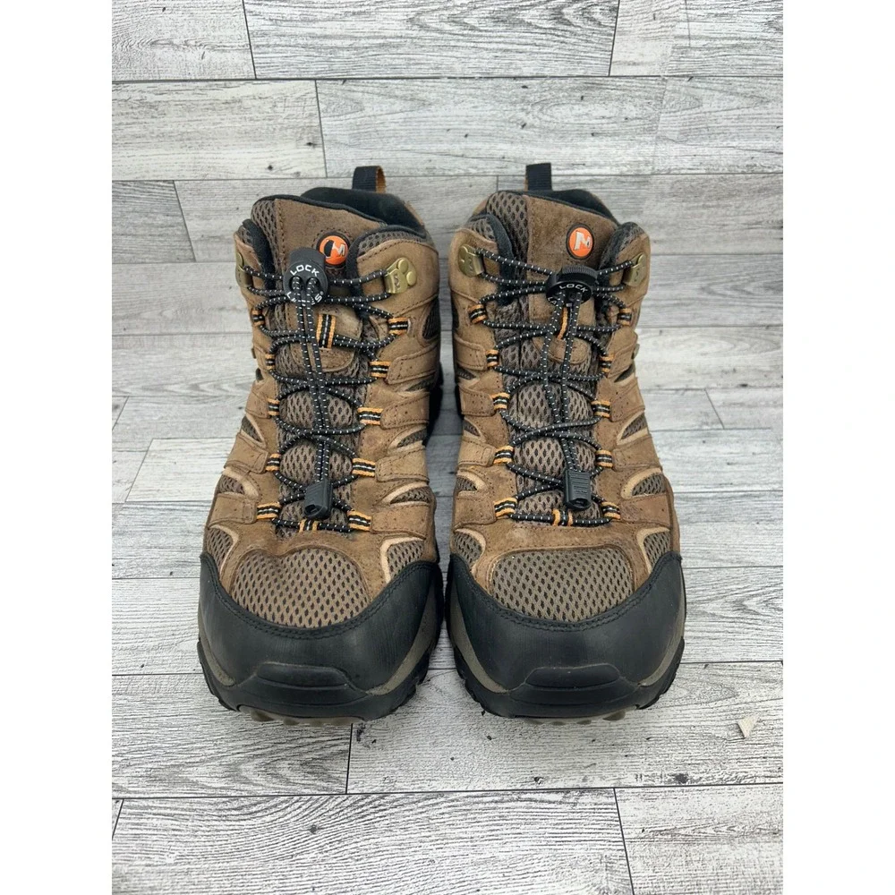 Merrell Moab 2 Mid Waterproof Hiking Boots Mens 10 Brown Suede Vibram J06051